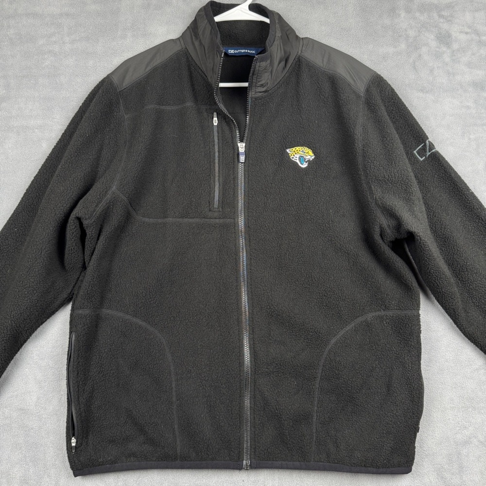 Cutter & Buck Mens Jacksonville Jaguars NFL Fleece Full Zip Jacket L MCO00070
